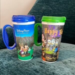 Disney Blue and Green tumblers
